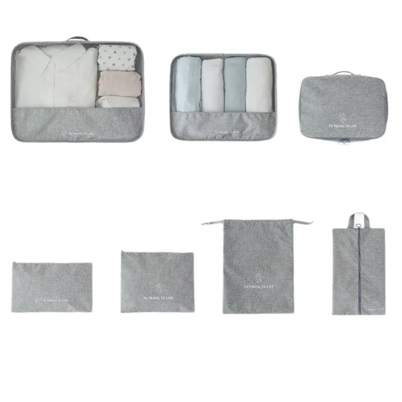 Travel Luggage Organizer Set with Mesh Window and Zipper Closure Lightweight Packing Cubes for Suitcase Storage Daily Use