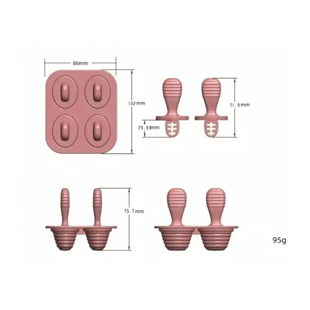 Baby Silicone Ice Cream Mold, Reusable Non-Toxic Ice Cube Tray for Homemade Frozen Treats, Breast Milk Storage, Kitchen