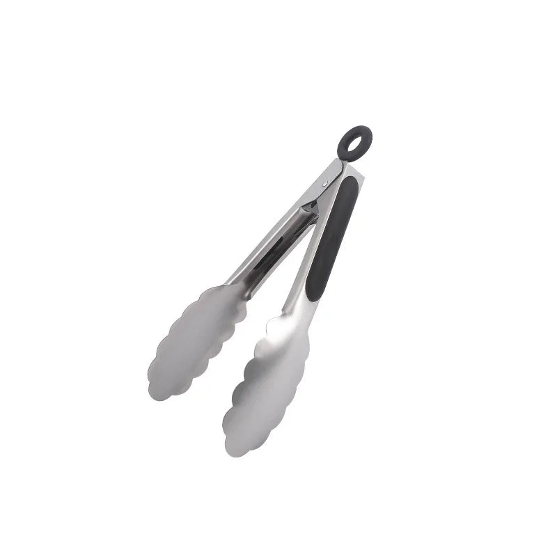 7-16Inch 430 SS BBQ Grilling Clip Tongs Kitchen Cooking Meat Salad Bread Spaghetti For Baking Camping Tools Barbecue Accessories