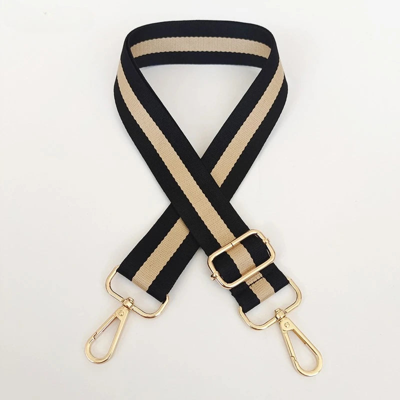 New Shoulder Strap Bag Accessories Colorful Versatile Single Shoulder Oblique Span Extended Wide Bag Adjustable Striped Webbing