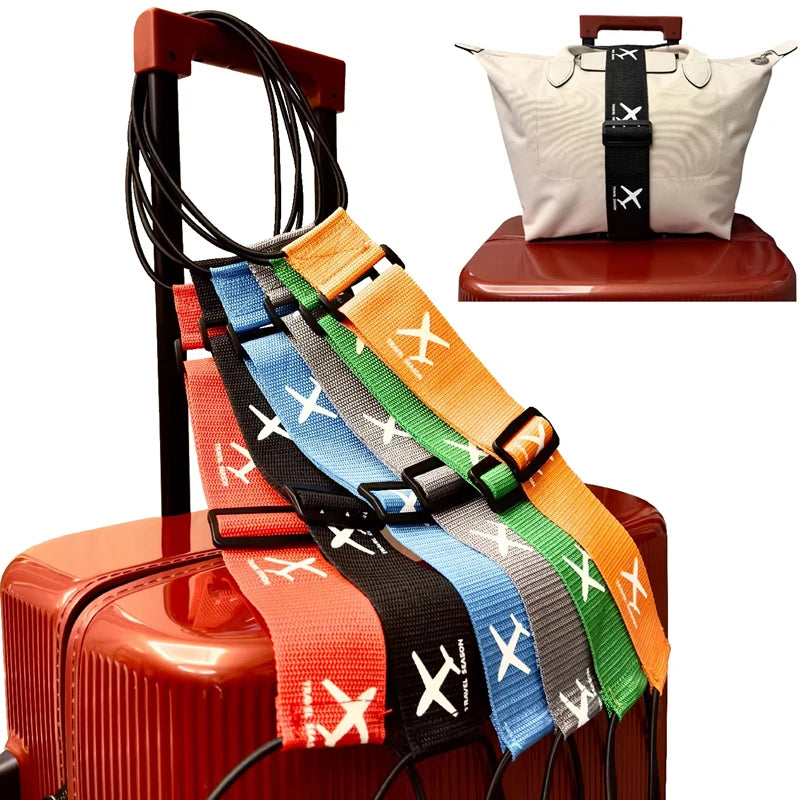 Aircraft Printed Nylon Luggage Fixed Strap With One Pack For Outdoor Travel Luggage Accessories