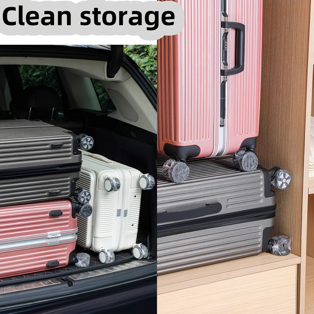 YITAPE 50/100PCS Disposable Suitcase Wheel Covers Waterproof Dustproof Luggage Wheel Protector for Travel Business Trip Storage