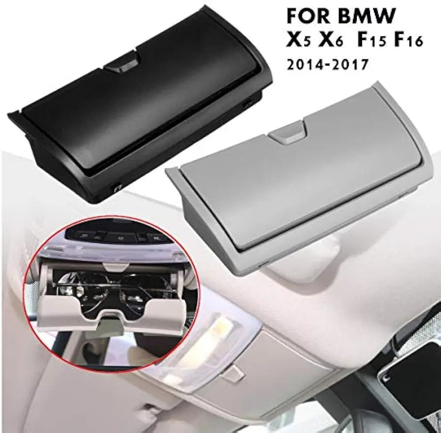 Grey Black Sunglasses Holder Glasses Case Storage Box Suitable For BMW X5 X6 F15 F16 2013-2018