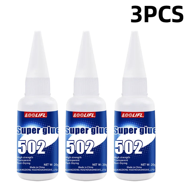 1-5Pcs 502 Instant Strength Adhesive Quick Dry Hydroacrylate Adhesive Leather Rubber Wood Metal Strength Liquid Glue Tool