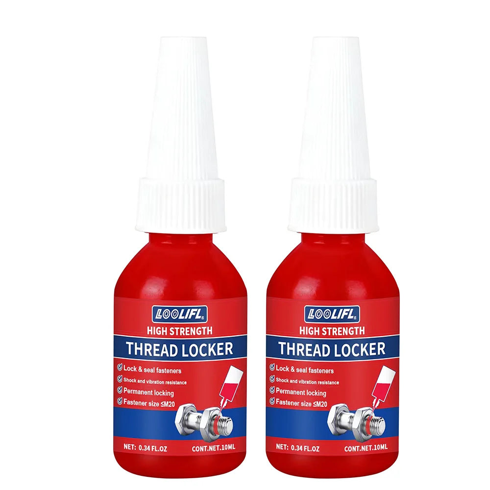 50ml Blue and red threaded locks, medium-strength threaded locks, nut, bolt, fastener, and metal threaded locks, oxygen-free curing screw adhesive to prevent loosening (blue and red)