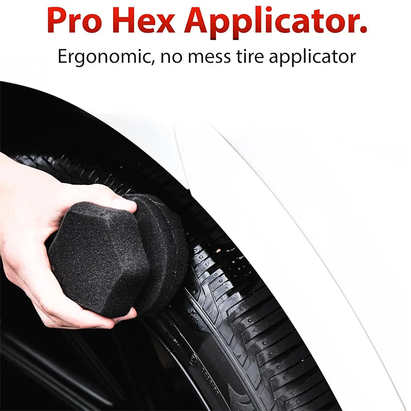 Tire Shine Applicator Pad, Durable and Reusable Hex-Grip Tire Dressing Applicator Pad for Applying Tire Shine