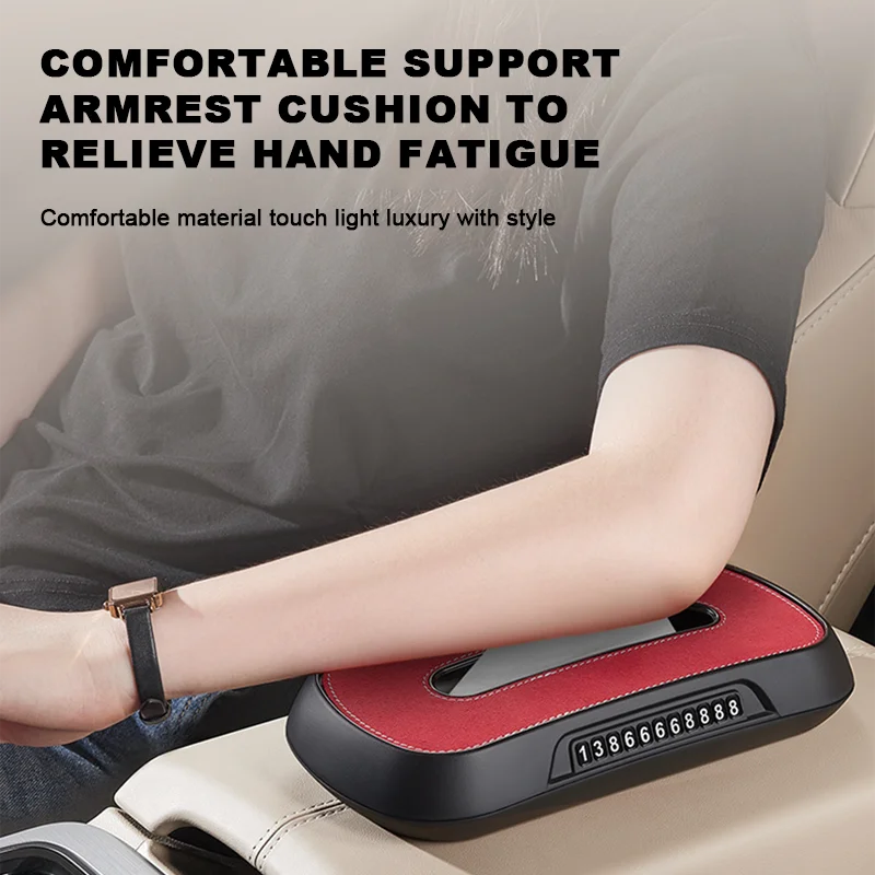 SEAMETAL Leather Car Tissue Box Phone Number Label Car Sun Visor Hanging Container Paper Towel Holder Paper Rack Storage Bag