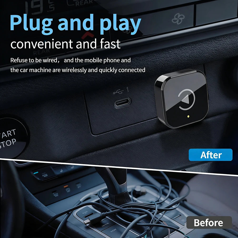 2026 Trending Wireless CarPlay Adapter for Apple iPhone & Android, 2-in-1 Adapter Convert Wired to Wireless Dongle