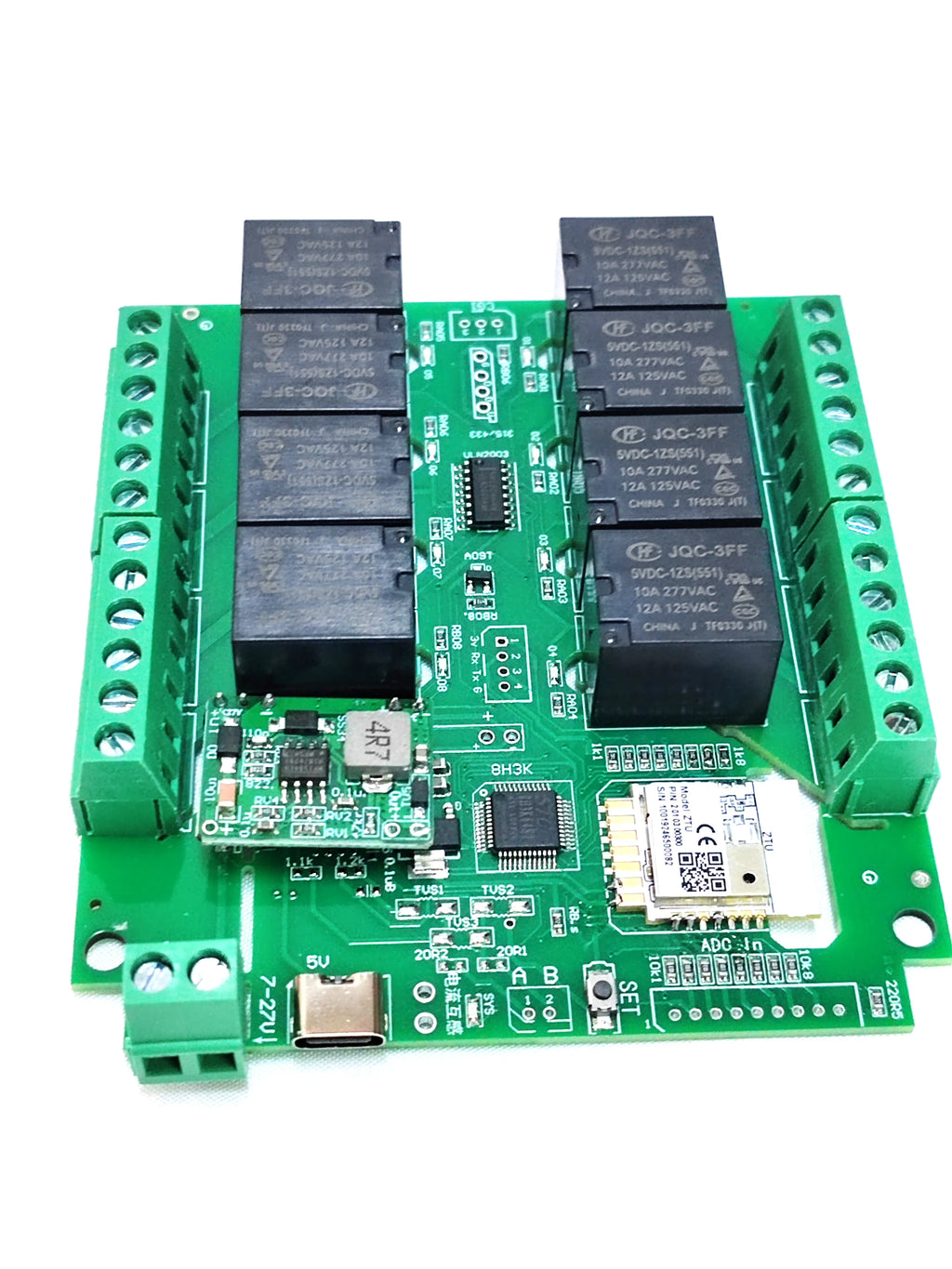 work with Tuya wifi or zigbee 8 channels Relay Switch Module with digital inputs Smart Home Remote Control board controller card