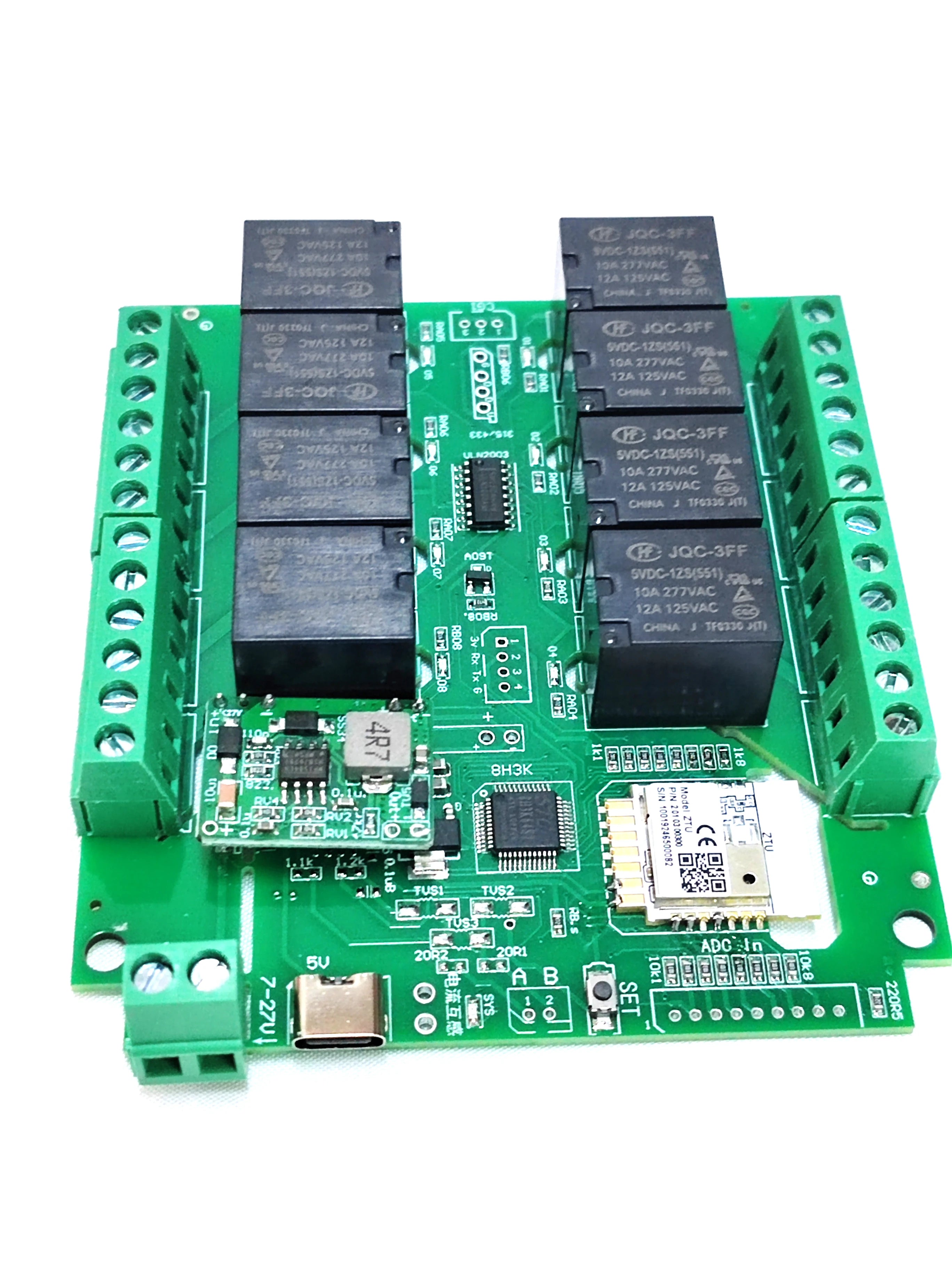 work with Tuya wifi or zigbee 8 channels Relay Switch Module with digital inputs Smart Home Remote Control board controller card