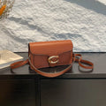 Logo Flap Envelope Bag Minimalist Leather Crossbody Bag for Women Work Evening Shoulder Purse with Adjustable Strap Bags