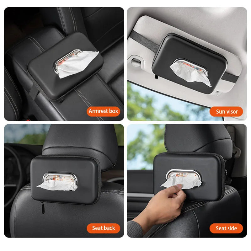 Car central armrest box leather tissue box for Jeep Grand Cherokee Wrangler Rubicon Renegade Patriot Compass Commander