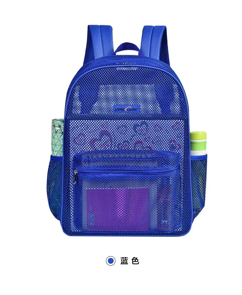 Heavy Duty Mesh Backpack Large See Through Breathable Tear Resistant School Approved Security Bookbag For High School Teens Gym