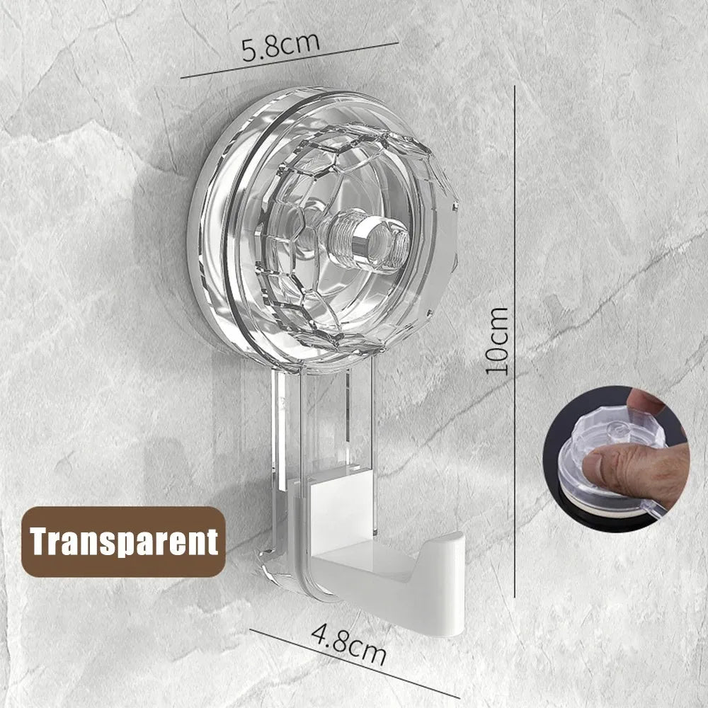 Heavy-duty load-bearing bathroom suction cup hook, no-drill, vacuum, no-trace, adhesive hook for kitchen, door, and wall