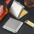 Brushed Metal Cigarette Case 20 Capacity Portable Storage Box Protective Case Smoking Accessories