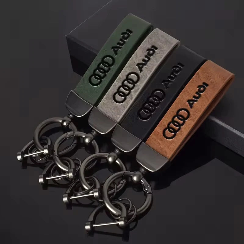 Leather Car Keychain Key Chain Keying Pendant Holder Accessories For Audi Sline A4 A3 A6 TT S4 S5 S6 A1 A2 A5 A7 A8 Q1 Q2 Q3 Q4