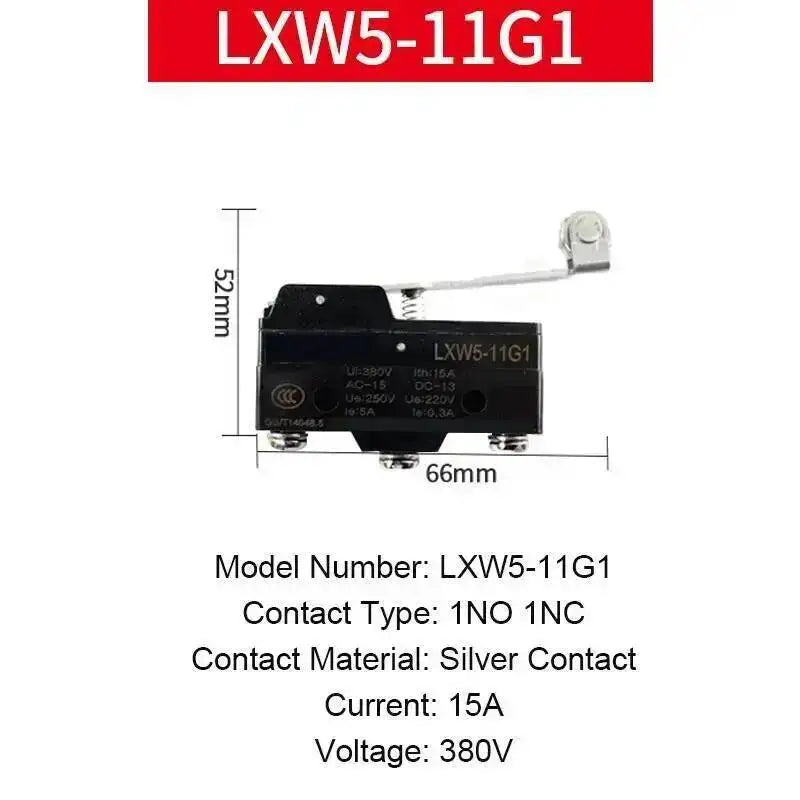 5pcs Micro Limit Switch Small Limiter Travel Switches LXW5-11G1/G2/Q1/M3 Screw Foot 1NO 1NC Silver Contact