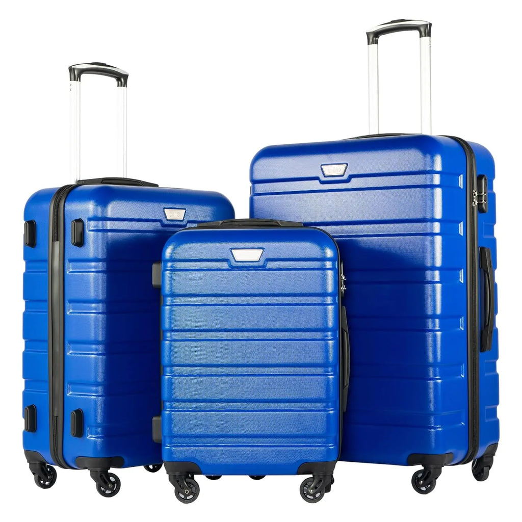 3 Piece Lightweight Hardside Spinner Luggage Set with Secure TSA Lock Travel Suitcases, Customize