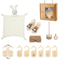 Baby Towel Newborn Accessories Photography Props Keepsakes Memories Milestone Cards Baby Birth Monthly Bath Rattle Toy Set Gifts