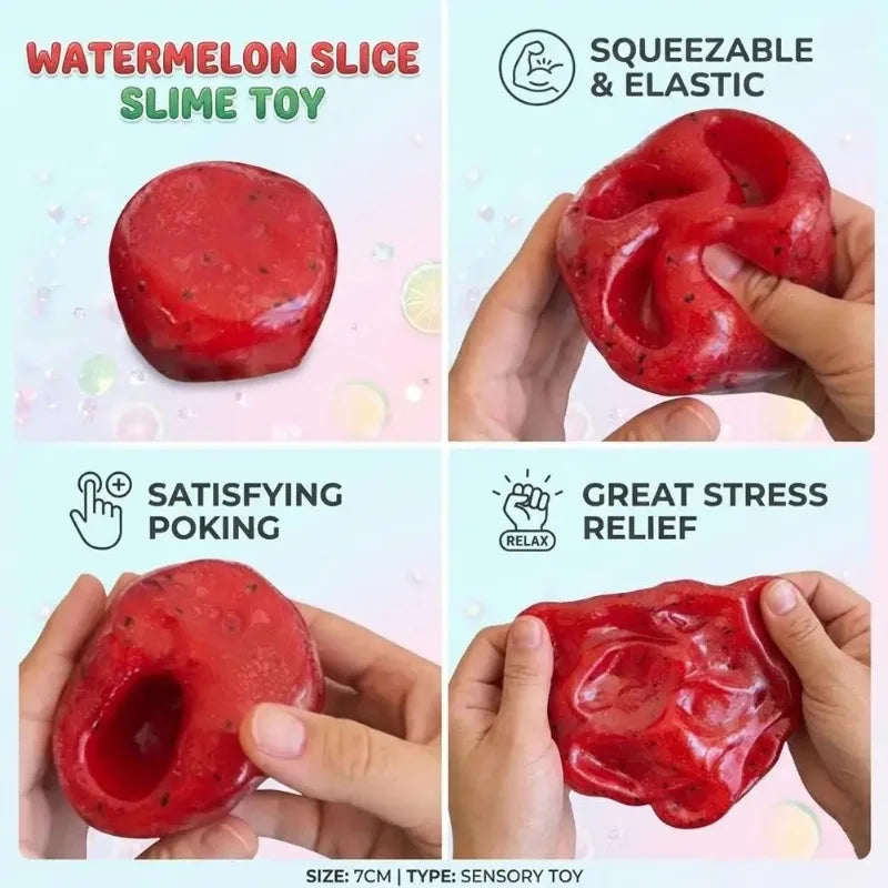Handmade Watermelon Slushy Squeeze Toy Realistic Soft Fruit Squishy Slow Rebound Stress Relief Toy Novelty Funny Halloween Gift