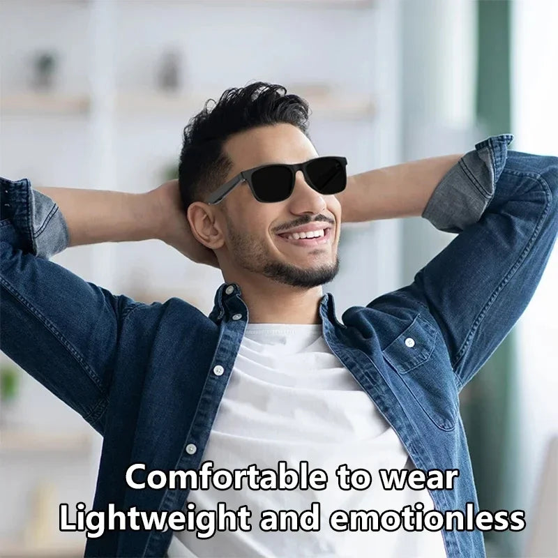Lenovo 2026 New Bluetooth 5.4 Smart Glasses Remote Control Touch Voice Assistant Photo Recording Translator Wireless Sunglasses
