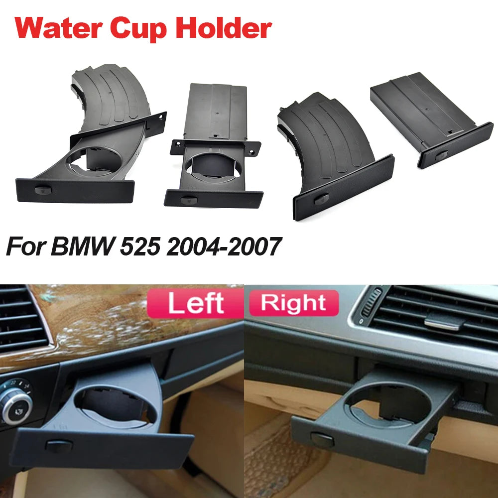 51459125622 51459125626 Front Left Right Cup Holder Drink Rack Black Holders For BMW E60 E61 M5 525i 528i 530i 535i 2004-2010