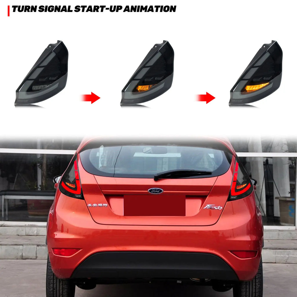 LED Tail Lights for Ford Fiesta MK7 MK7.5 V 2008-2020 Start-up Animation Sequential Turn Signal Rear Lamps Assembly