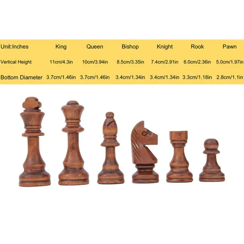 32 Pieces Wooden Chess King Height 110mm Game Set Chessmen Chess Leathe Board Competitions Set Kid Adult Chess Gift
