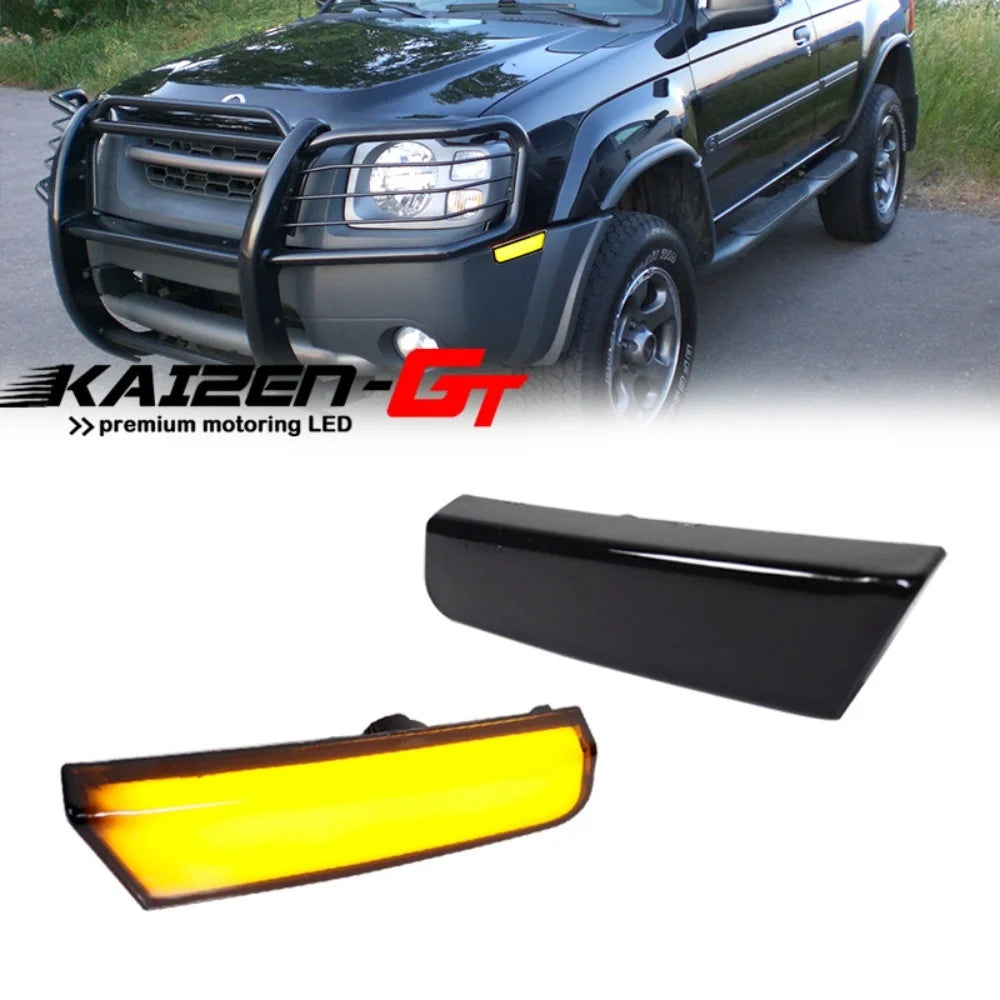 Amber LED Car Front Bumper Side Marker Indicator Lights Turn Signal Lights For Nissan Xterra 2002 2003 2004 Fender Flare Lamp