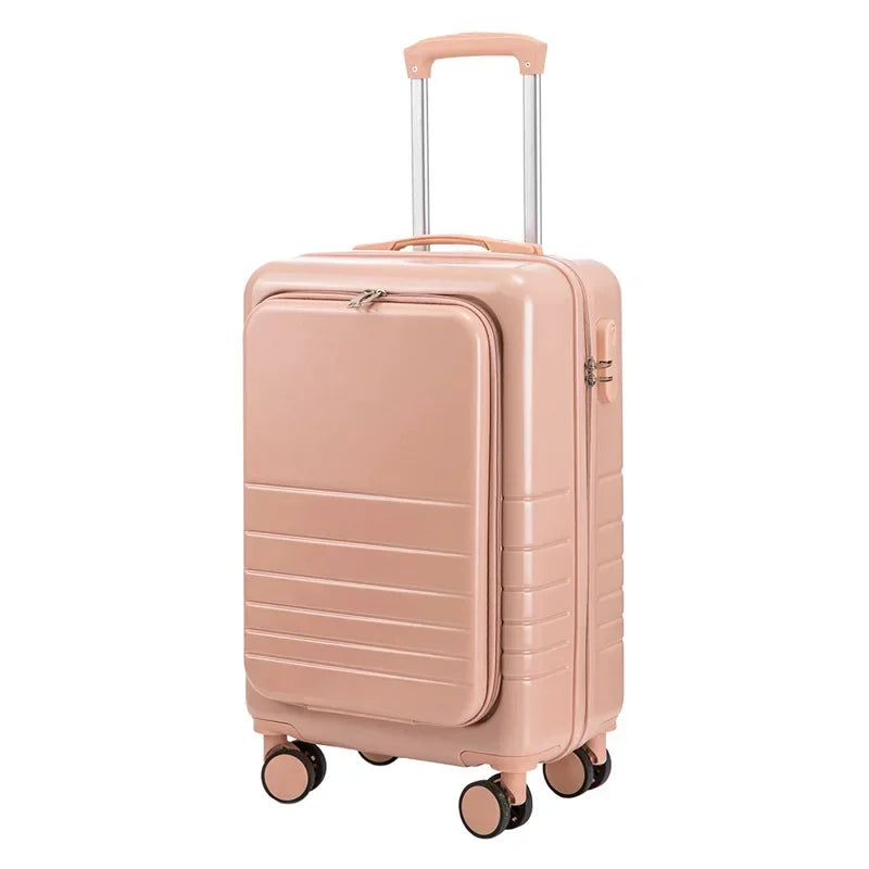 Front opening cover Wheel Carry on Trolley Luggage ABS+PC Travel Suitcase rolling suitcase Women fashion zipper suitcase valises