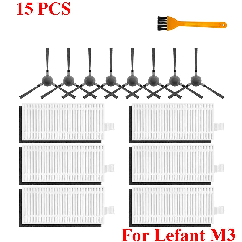 Accessories For ( Lefant M3 / M3 MAX / M3L ) HEPA Filters Robot Vacuum Cleaner Main Side Brush Mop Cloth Pads Dust Bags