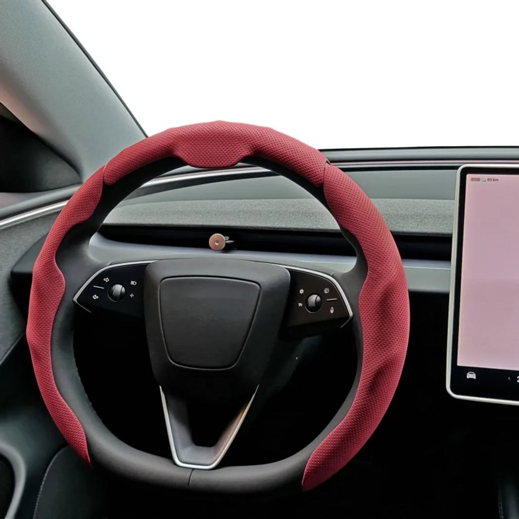 Luxury Nappa Faux Leather Steering Wheel Cover That Is Non-Slip And Sweat-Absorbent, Sporty Style Suitable For Various Vehicles