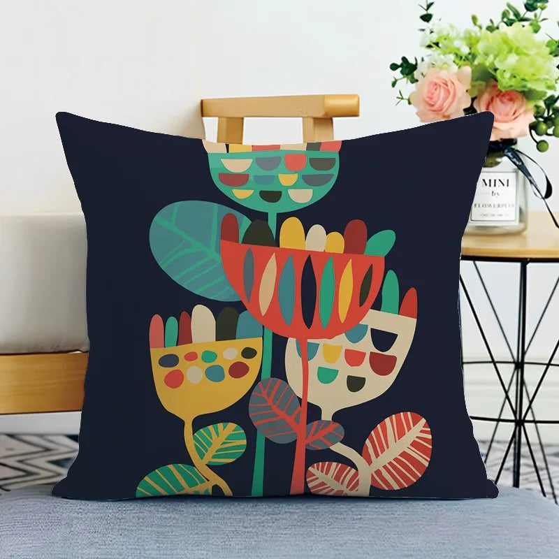 Creative Geometric Double-sided Printed pillow cover Short plush Suitable living rooms bedrooms sofas throw cushion cover