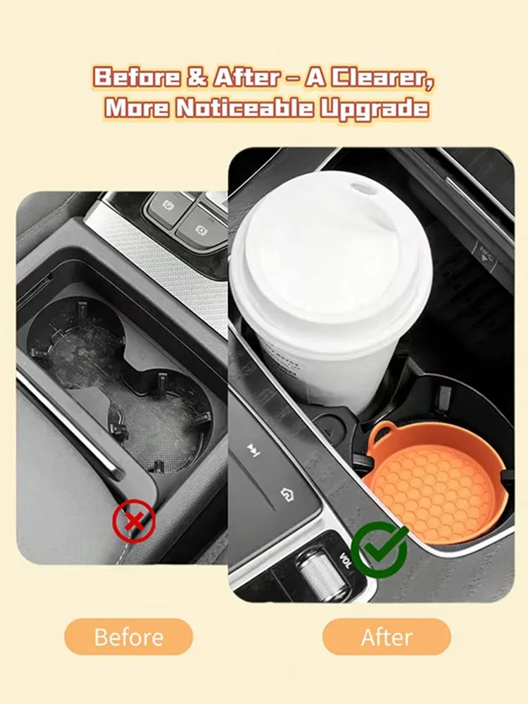 1/2Pcs Silicone Car Coasters - Non-Slip Heat-Resistant Design for Car Durable Eco-Friendly Spill-Proof Fits Most Cup Holders