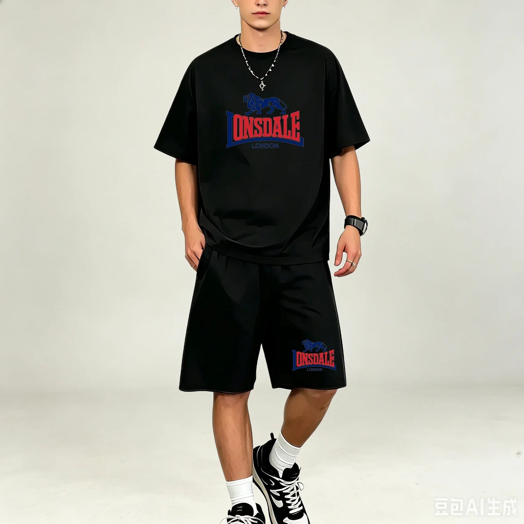Men T‑Shirts Sets Daily‑Style 2‑Piece T‑Shirts Sets Printed Tops With Drawstring Shorts Quick‑Dry Breathable Casual‑Sport Outfit