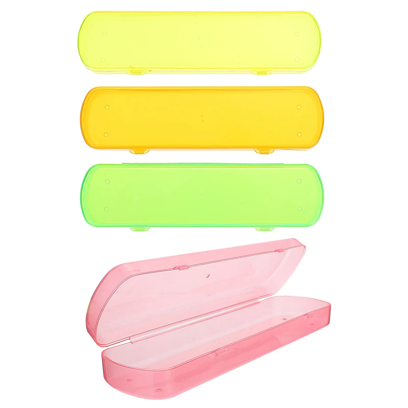 4Pcs Toothbrush Box Travel Plastic Portable Toothbrush Case Business Organizer Storage Holder for Outdoor Use Storage Box