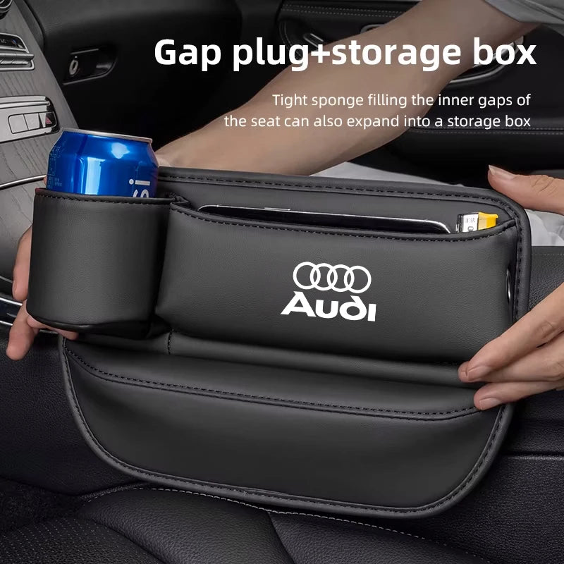 For Audi A4 A3 A6 TT S4 S5 S6 A1 A2 A5 A7 A8 Q1 Q2 Q3 Q4 Q5 Q6 Q7 Q8 B8 B9 B6 C6 Qua Car Seat Gap Crevice Storage Box Cup Holder