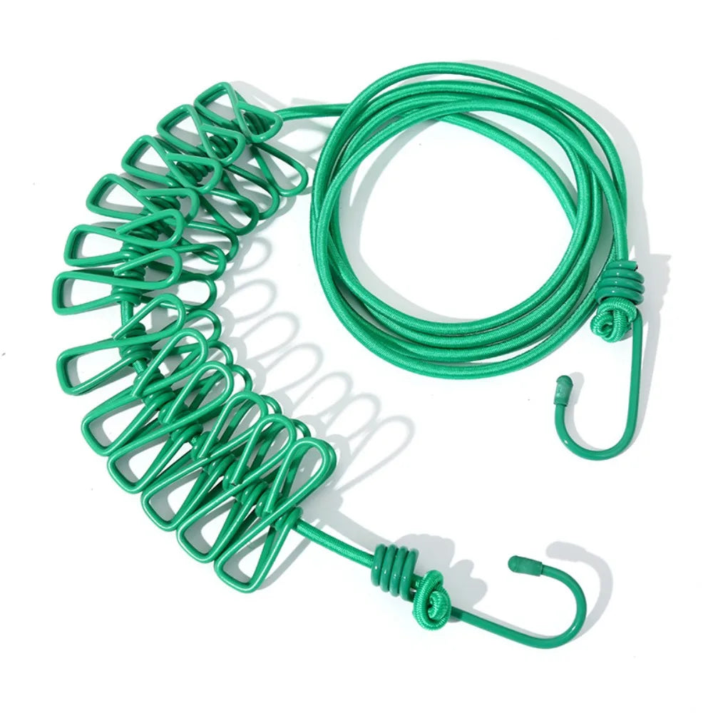 Portable Windproof Clothesline with 12 Clips Colorful Travel Clothesline Clothesline Rope Outdoor