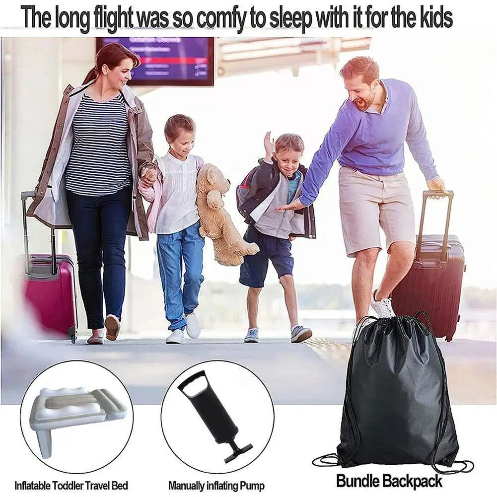 Portable Toddler Airplane Bed Foldable Airplane Mattress Portable Air Bed Seat Extender Sleeping Mattress For Road Car Trav Q3R1