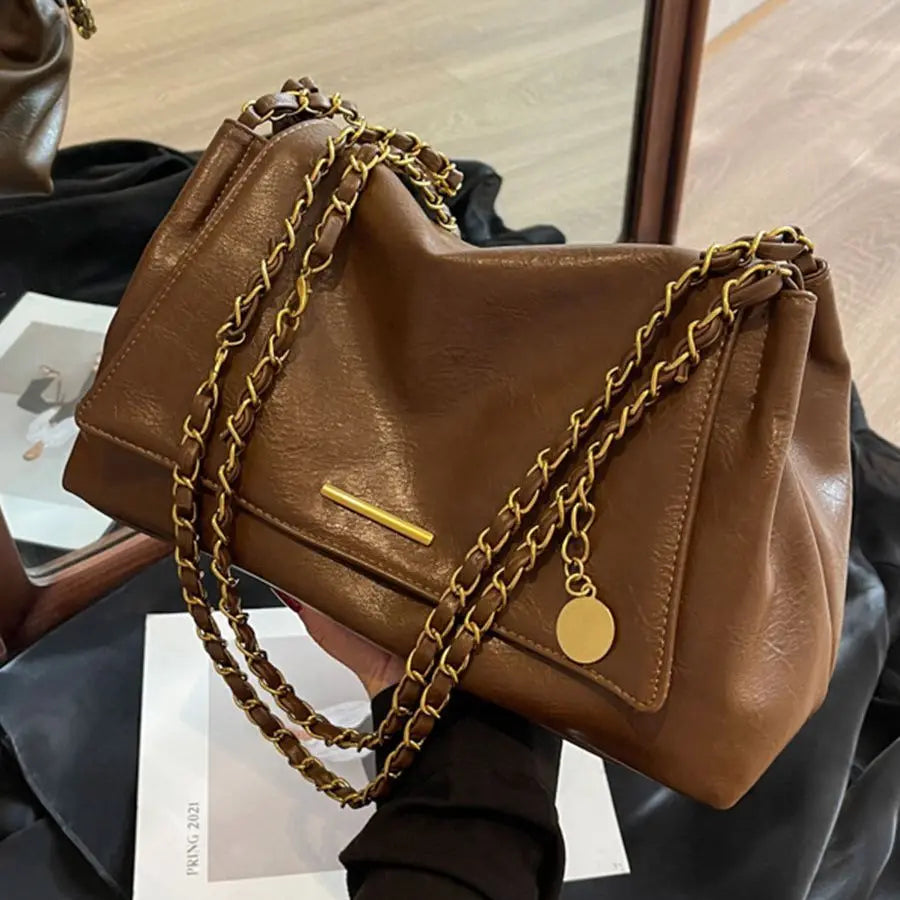 2026 New Women's Vintage Large Crossbody Shoulder Bag Elegant Handbag with Detachable Strap Durable for Casual Formal Events