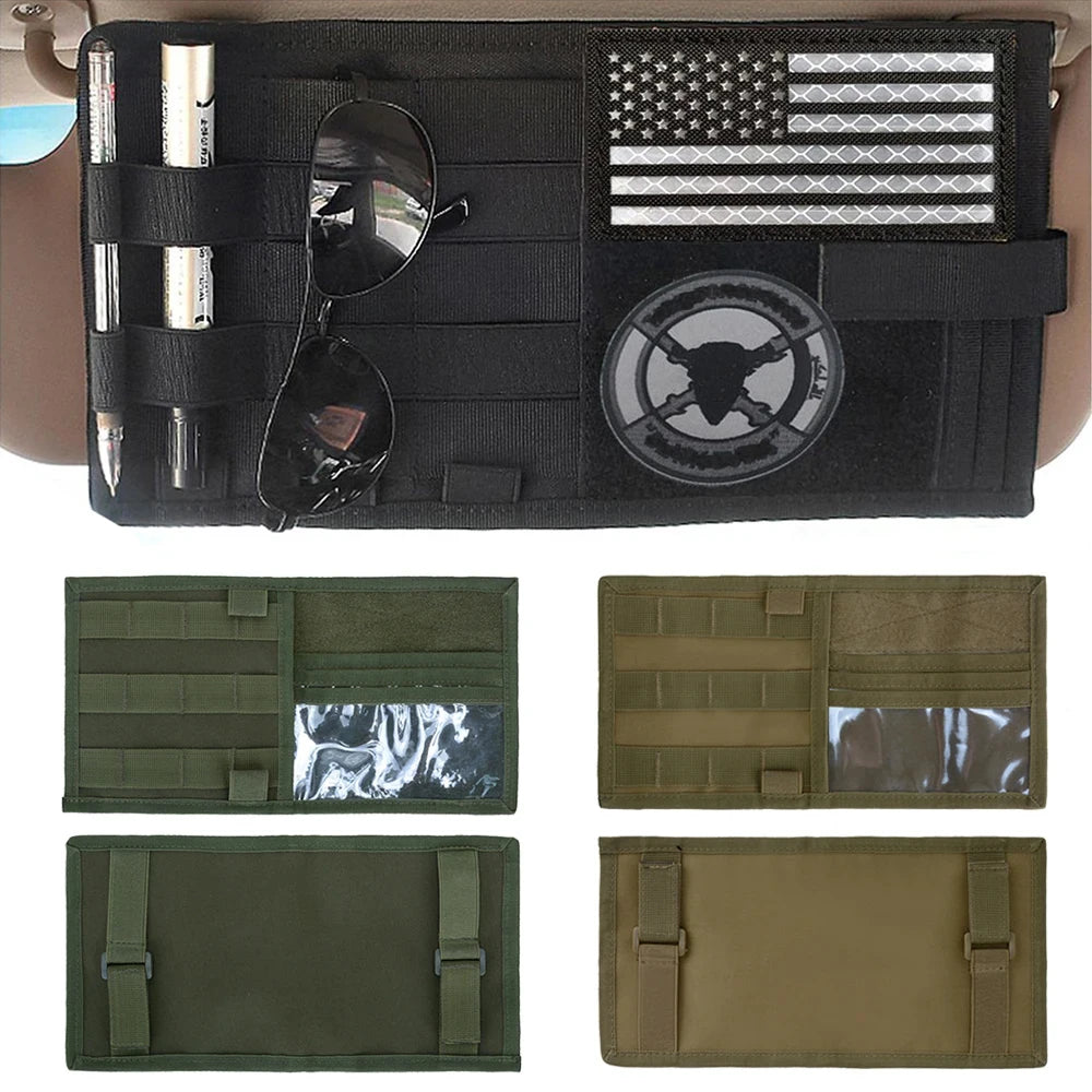1PC Car Sun Visor Organizer Universal Car Sunshade Storage Clip for Car Accessories Storage Holder Molle Hunting Gears Bags