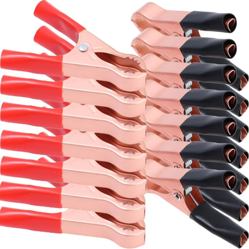 Crocodile Spring Clamp Red & Black Car Battery Clip Cables Alligator Charger Voltage Testing Tool Accessory for Battery Charger