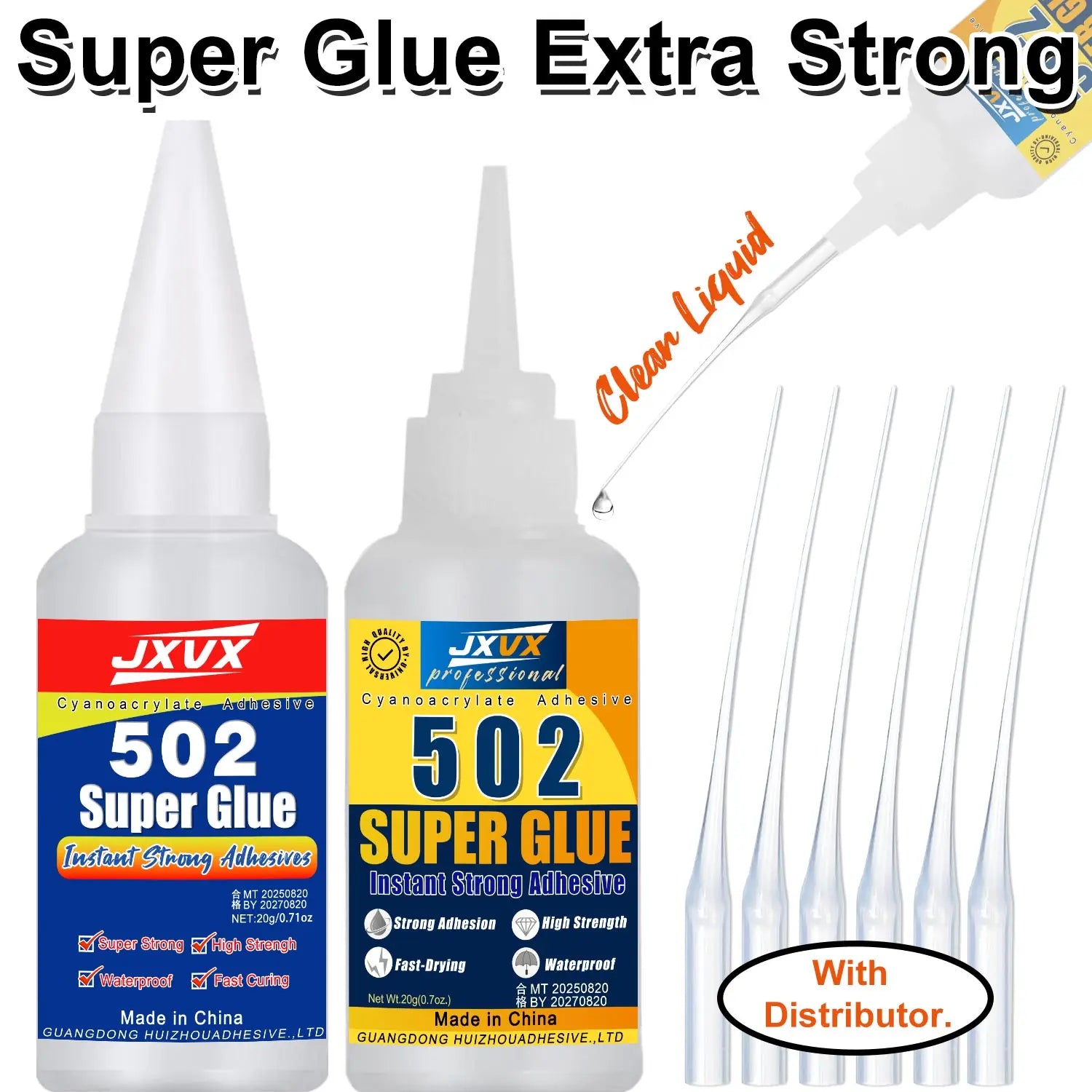 502 Super Glue 10.7oz, Clear Instant Medium Cyanoacrylate Adhesive Liquid for Woodworking Wooden Crafts Furniture Repairs, All Purpose Strong CA Glue for Metal Glass Plastic Ceramic Leather
