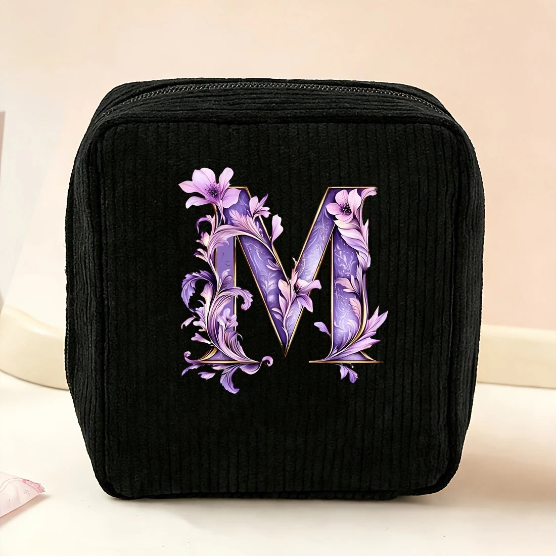 New Fashionable Purple Letter-Patterned Sanitary Napkin Storage Bag, Multifunctional Portable Travel and Daily Storage Bag, Ideal Gift Choice for Girls