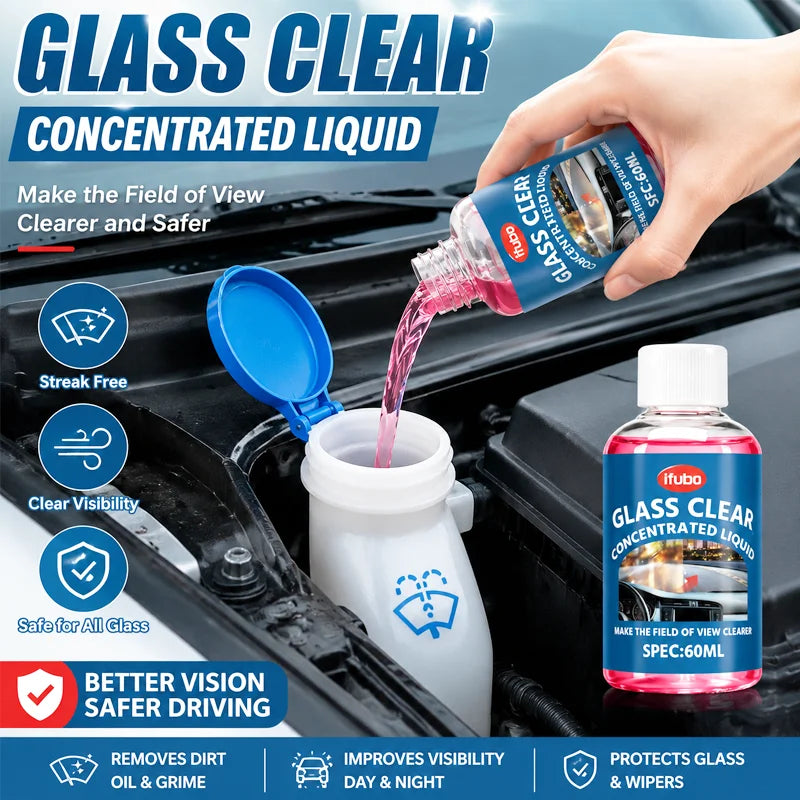IFUBO Concentrated Car Glass Cleaner 60ML Windshield Washer Fluid Remove Oil Film Anti-Glare Clear Vision Auto Glass Care Liquid