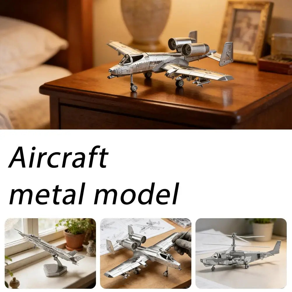 DIY 3D Metal Aircraft Model Kit Alloy Military Airplane Puzzle Educational Assembly Toy for Hobbyists & Collectors
