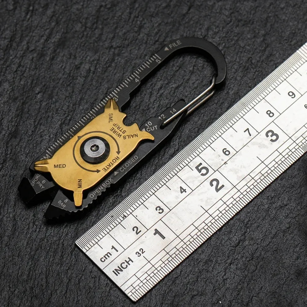 Outdoor 20 in 1 Multifunctional Combination Tool Stainless Steel EDC Tool Card Mountaineering Portable Home Emergency Keychain