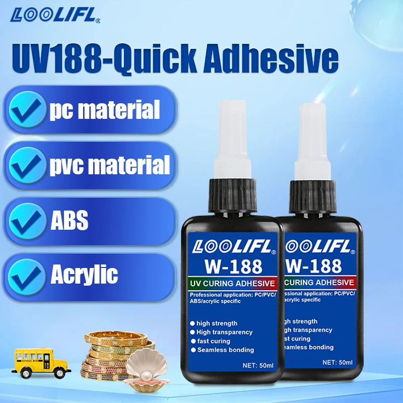 UV Resin Kit with Light,Fast Curing in Seconds, UV Glue Adhesive for Bonding Jewelry, Plastic, Glass Repair, Gloves, Storage Bag