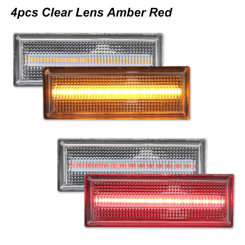 iJDM For 1981-1988 Oldsmobile Cutlass 442 Front & Rear LED Side Marker Light Fender Lamp Assembly Parking/Driving/Turn Signal