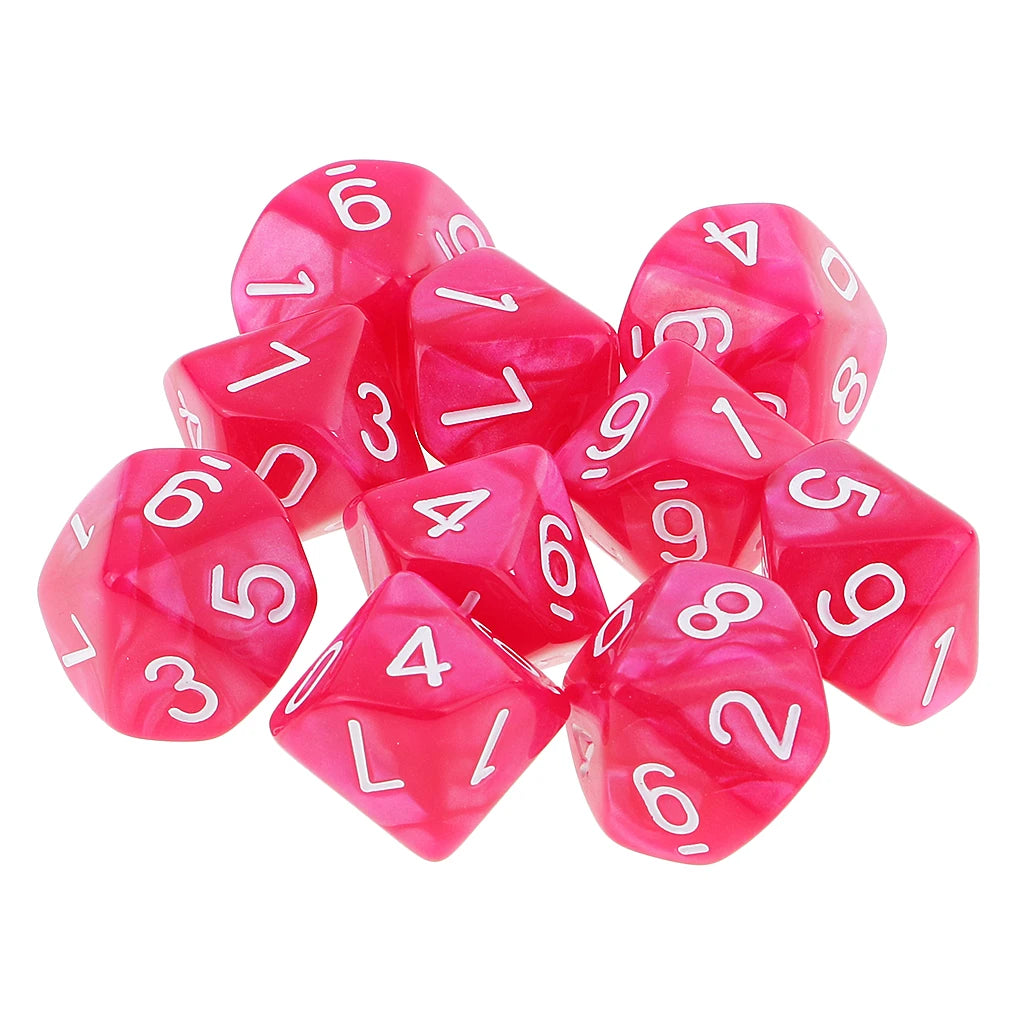 10pcs RPG DND Polyhedral Dice Set D10 D8 – Board Game Multi-sided Dice / 10 dés polyédriques RPG DND D10 D8 – Jeux de société multi-faces